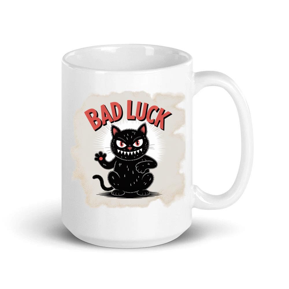 Bad Luck Black Cat Retro Cartoon Design Mug