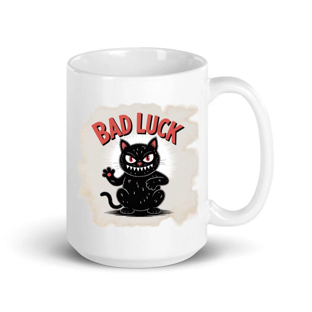 Bad Luck Black Cat Retro Cartoon Design Mug