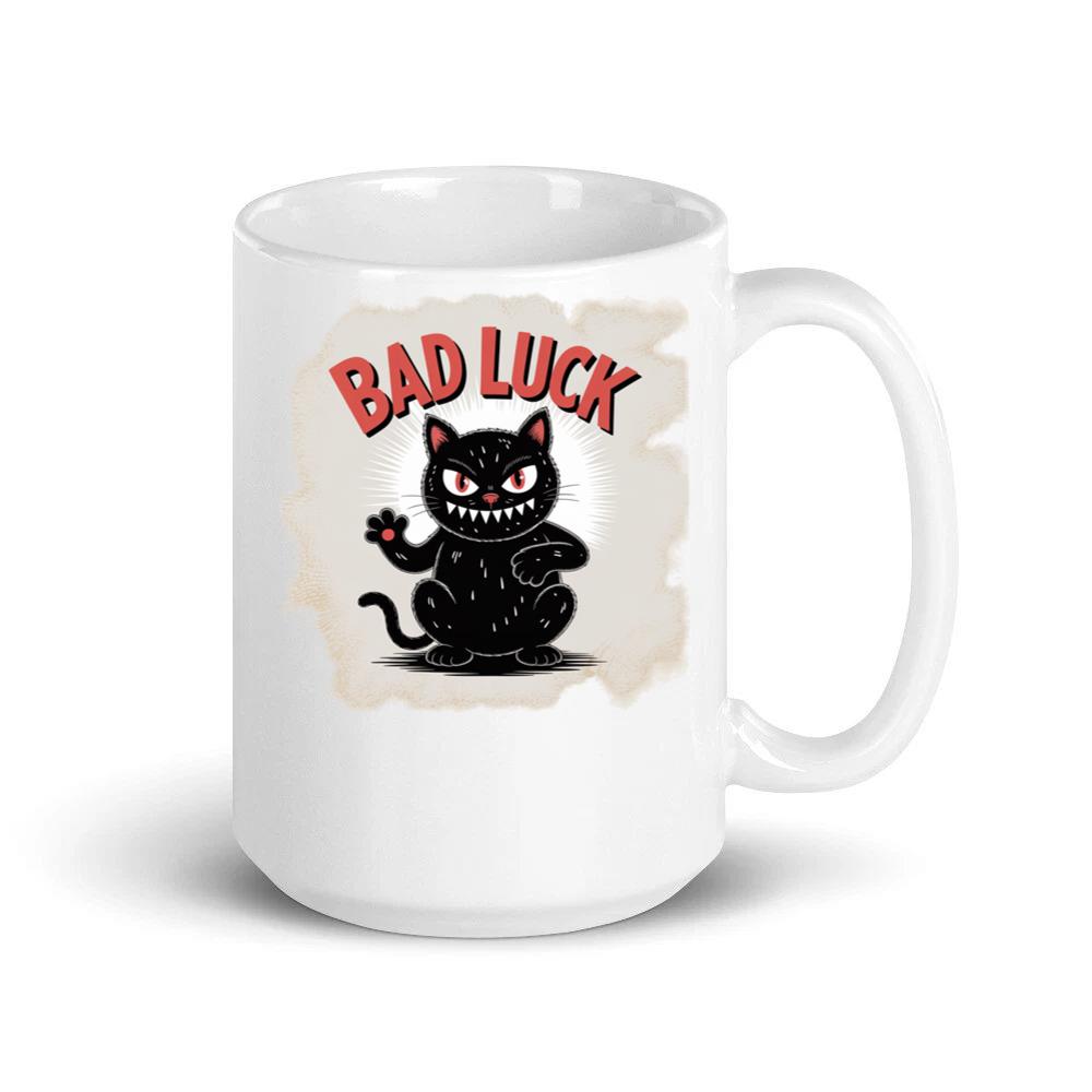 Bad Luck Black Cat Retro Cartoon Design Mug
