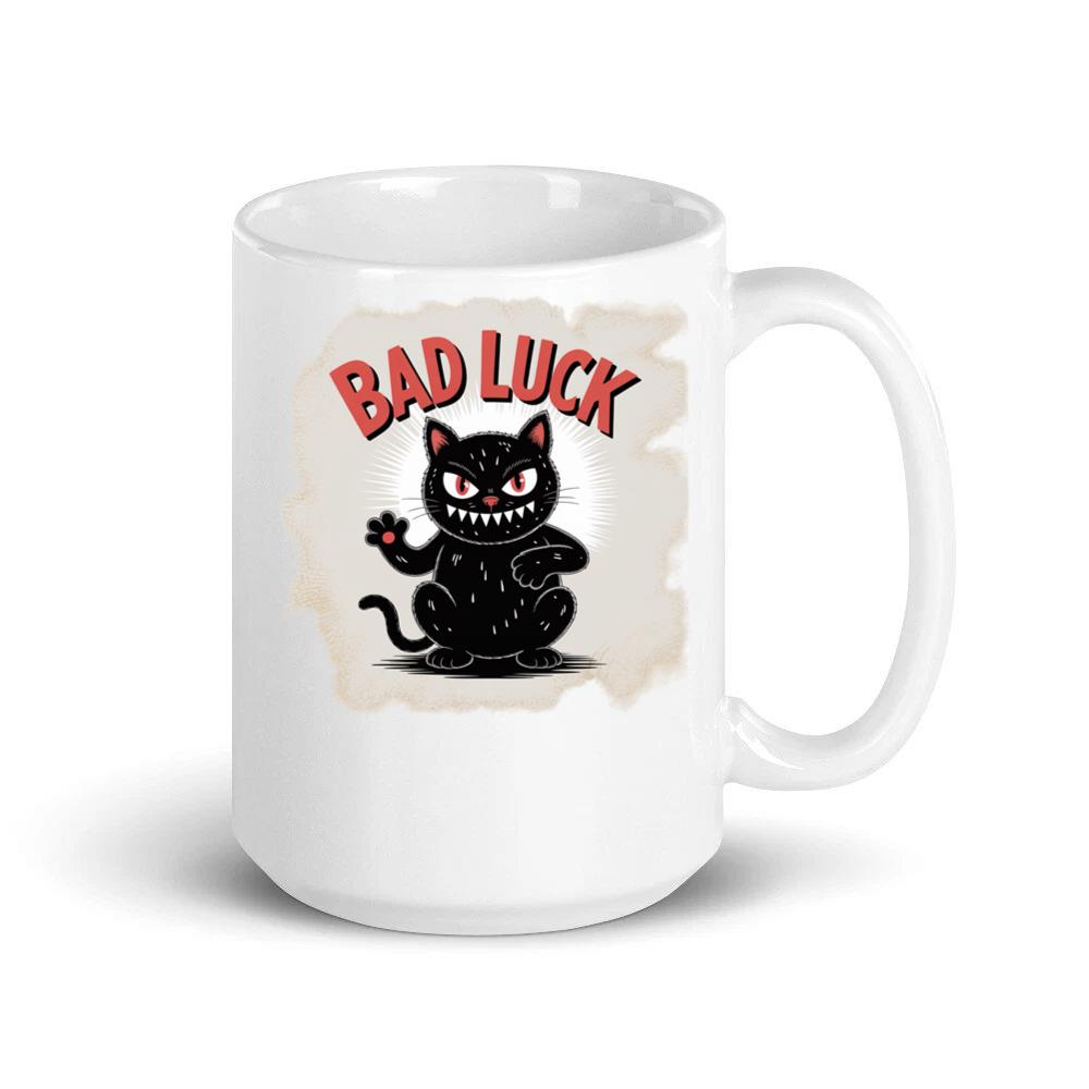 Bad Luck Black Cat Retro Cartoon Design Mug