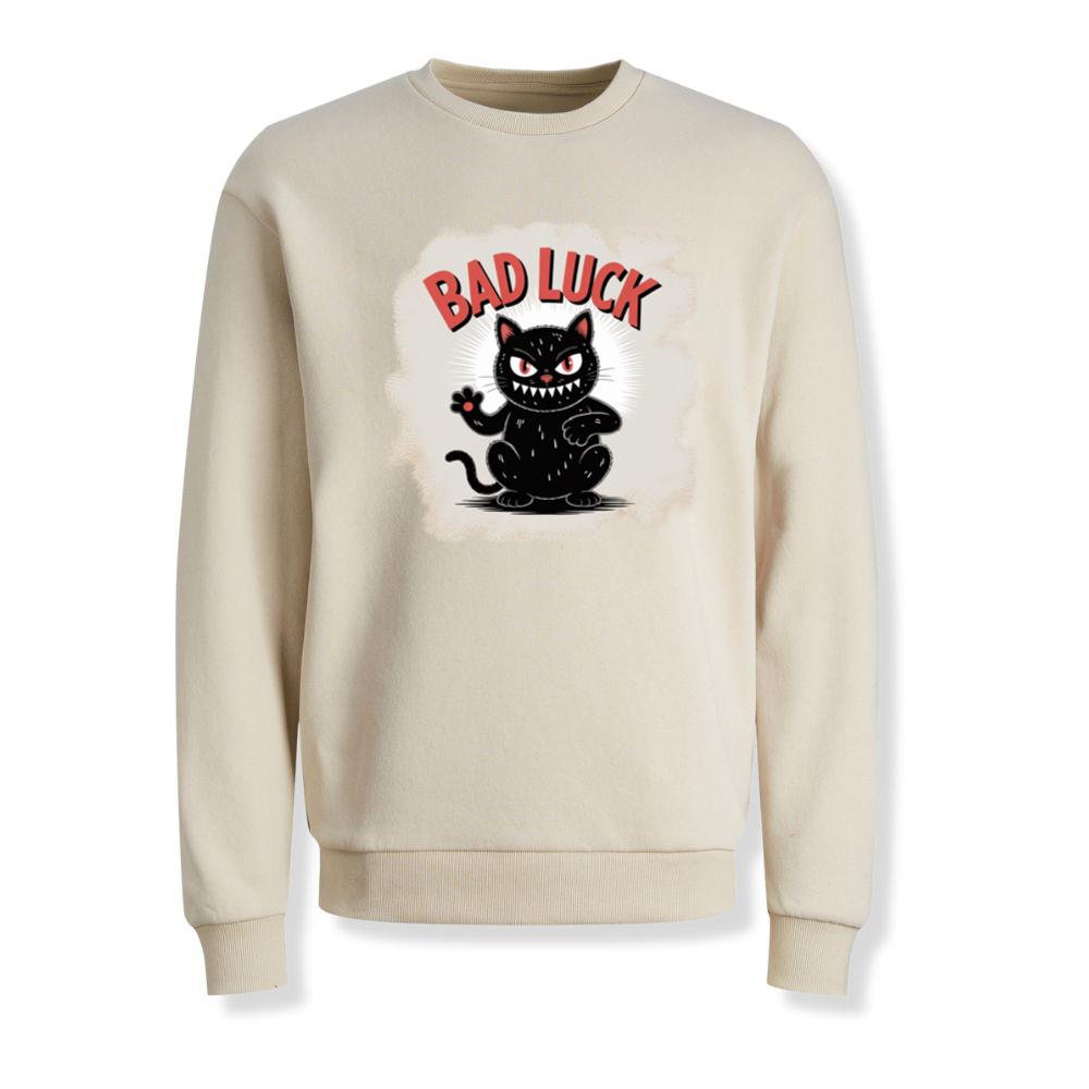 Bad Luck Black Cat Retro Cartoon Design Sweatshirt - Image 2