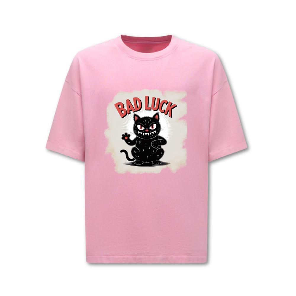 Bad Luck Black Cat Retro Cartoon Design T-Shirt