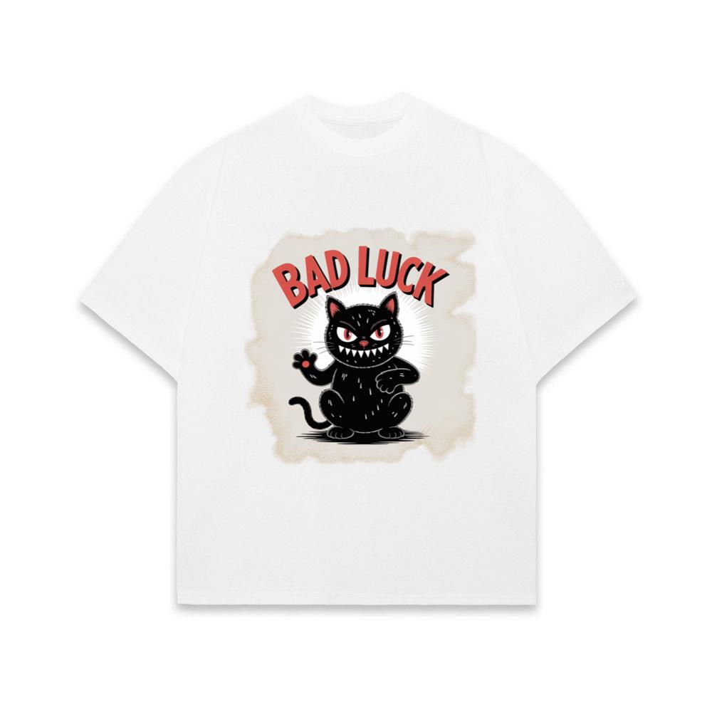 Bad Luck Black Cat Retro Cartoon Design T-Shirt