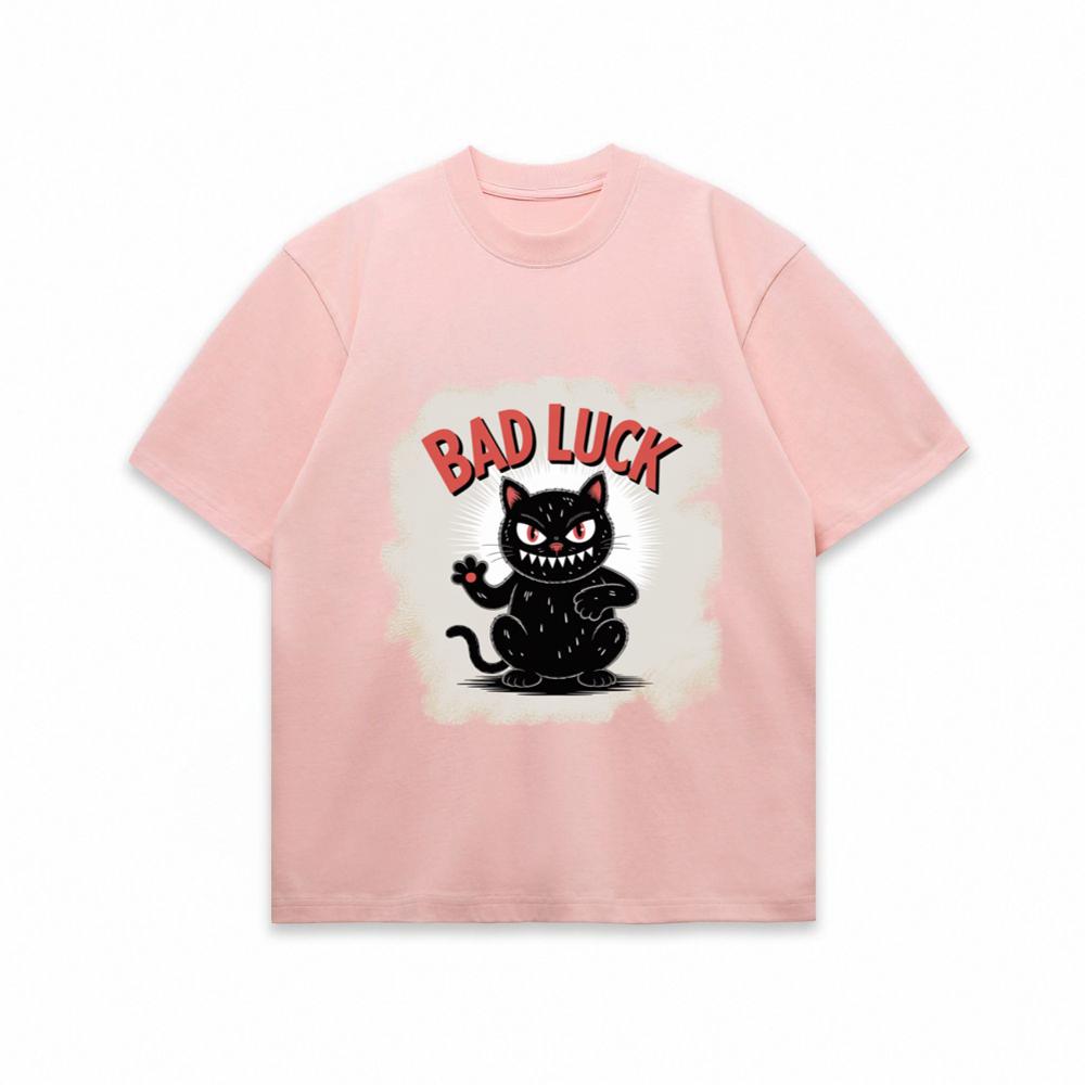 Bad Luck Black Cat Retro Cartoon Design T-Shirt