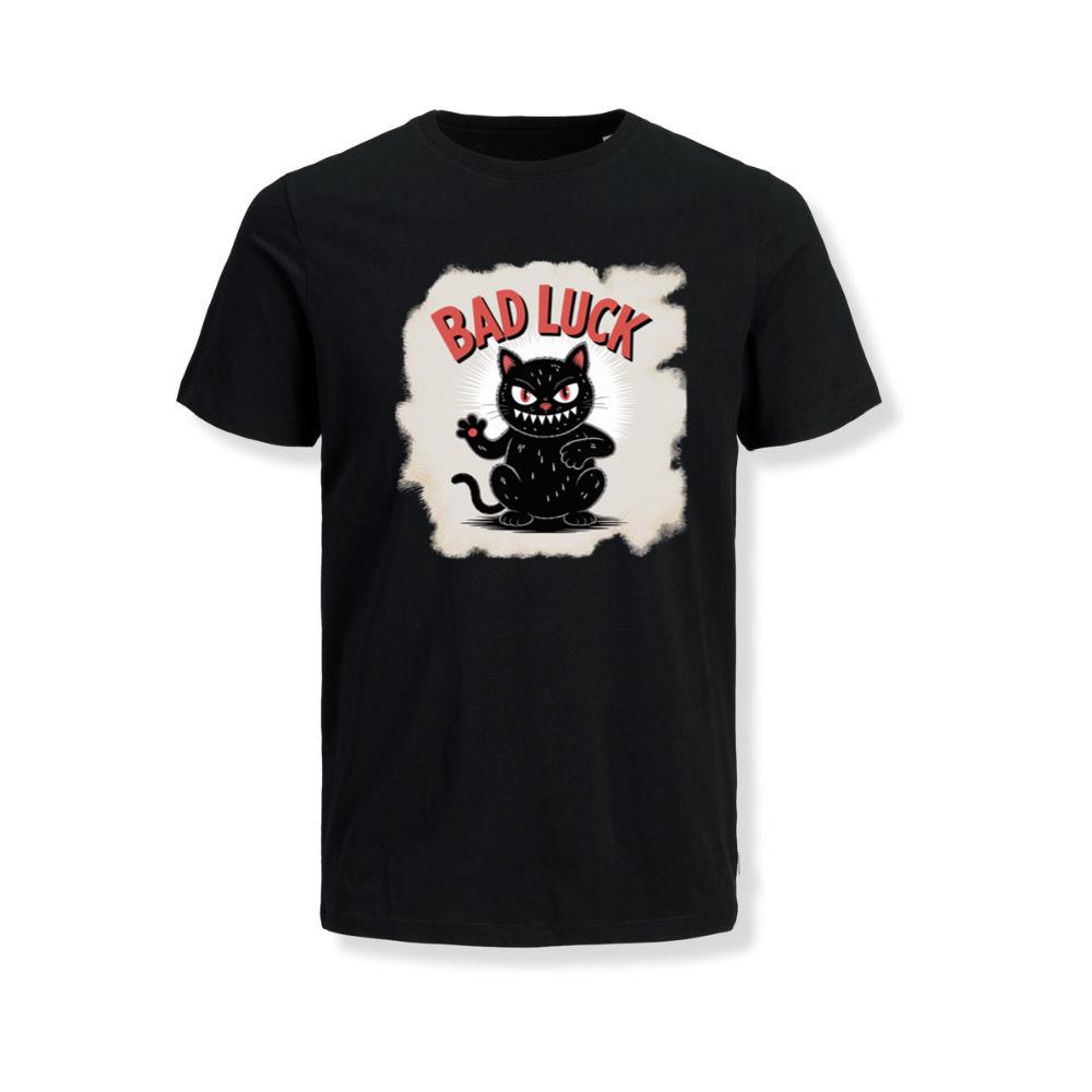 Bad Luck Black Cat Retro Cartoon Design T-Shirt