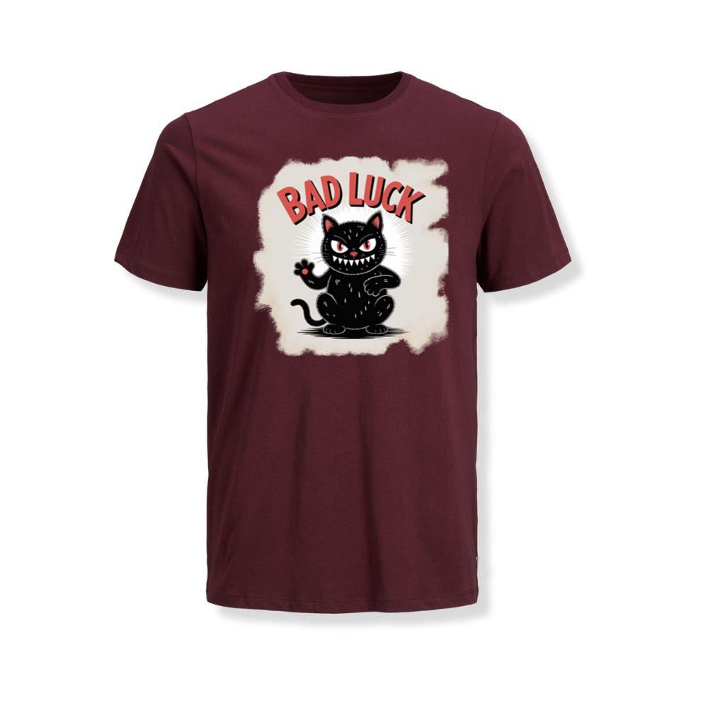Bad Luck Black Cat Retro Cartoon Design T-Shirt - Image 3