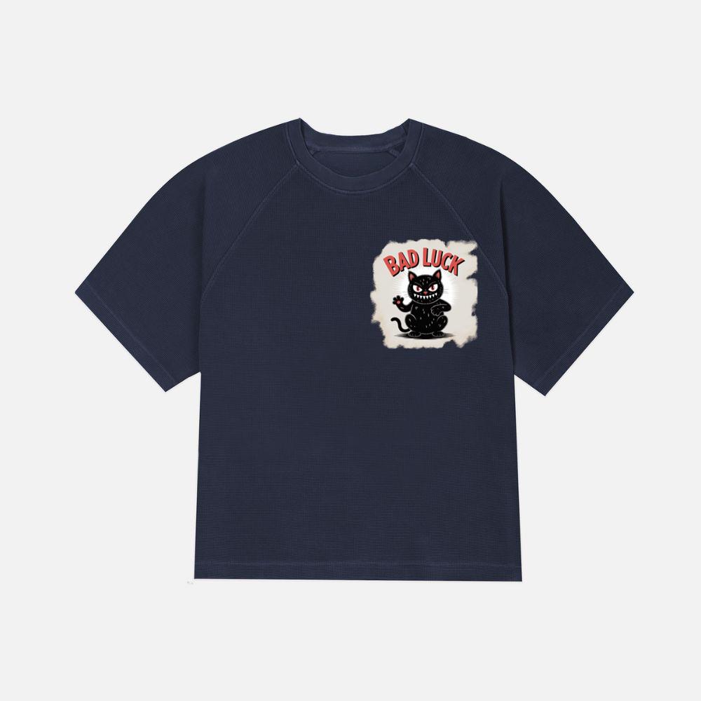 Bad Luck Black Cat Retro Cartoon Design T-Shirt - Image 2
