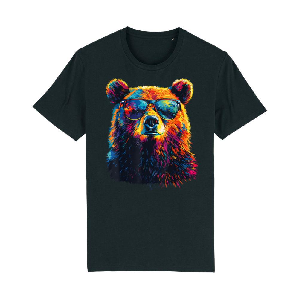 Bear Wearing Sunglasses Wildlife Graphic Colorful Bear T-Shirt 