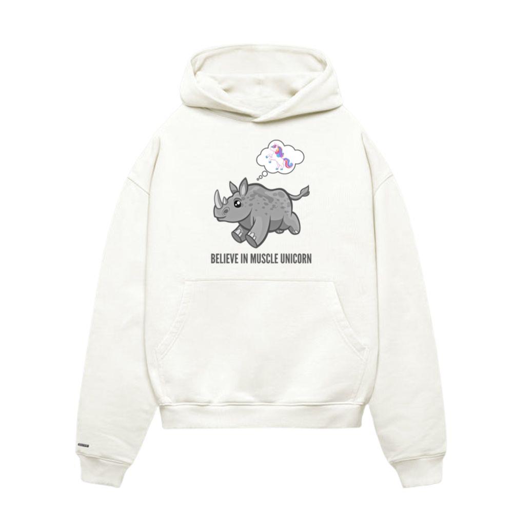 Believe In Muscle Unicorn Funny Rhino Cute Animal Hoodies