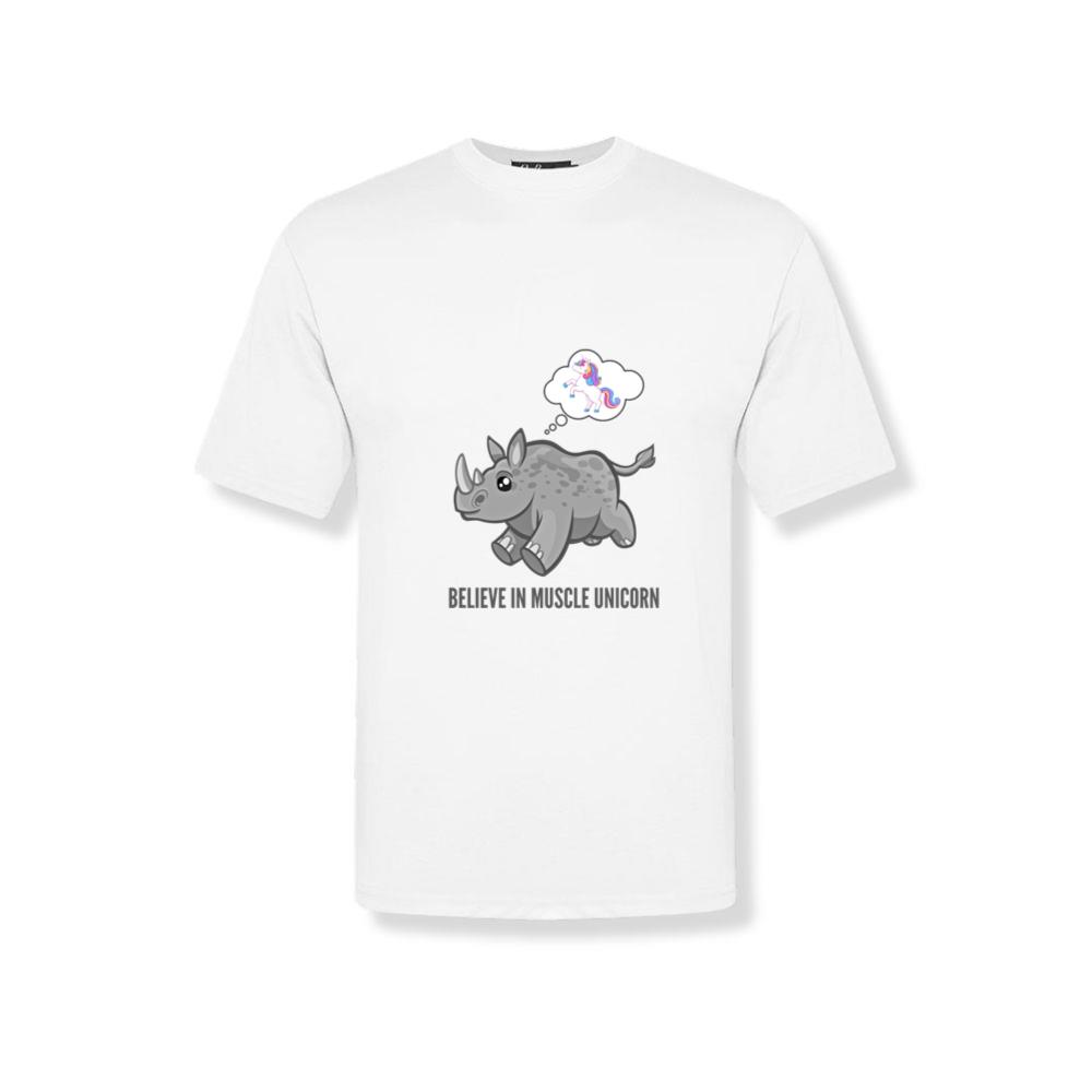 Believe In Muscle Unicorn Funny Rhino Cute Animal T-Shirts