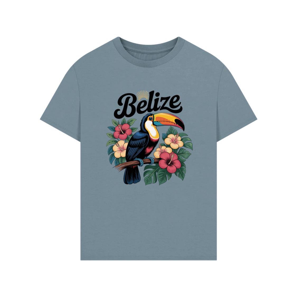 Belize Toucan With Tropical Flowers Vacation Theme T-Shirt
