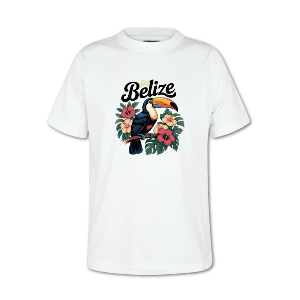 Belize Toucan With Tropical Flowers Vacation Theme T-Shirt