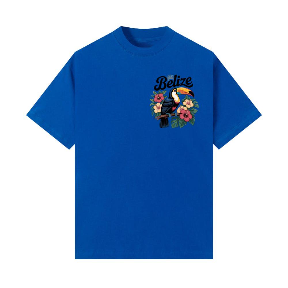 Belize Toucan With Tropical Flowers Vacation Theme T-Shirt