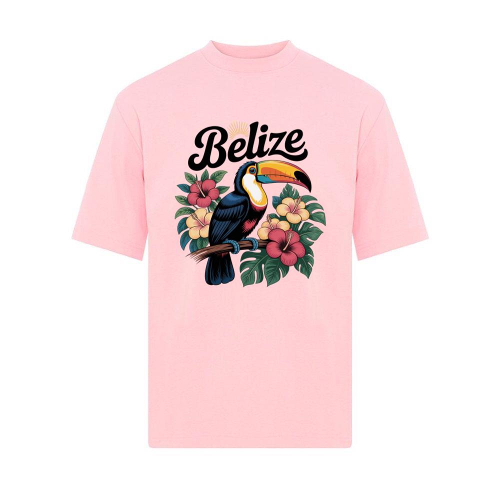 Belize Toucan With Tropical Flowers Vacation Theme T-Shirt