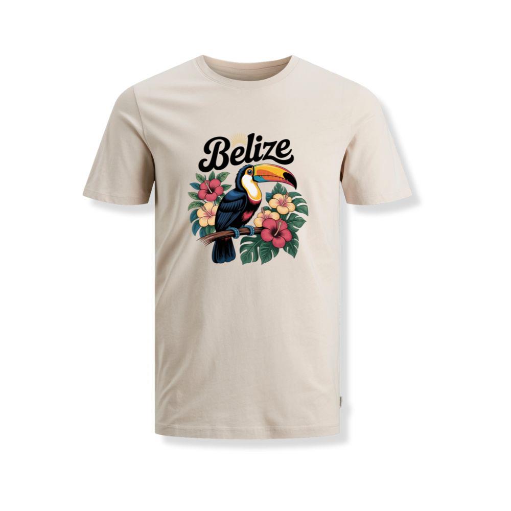 Belize Toucan With Tropical Flowers Vacation Theme T-Shirts