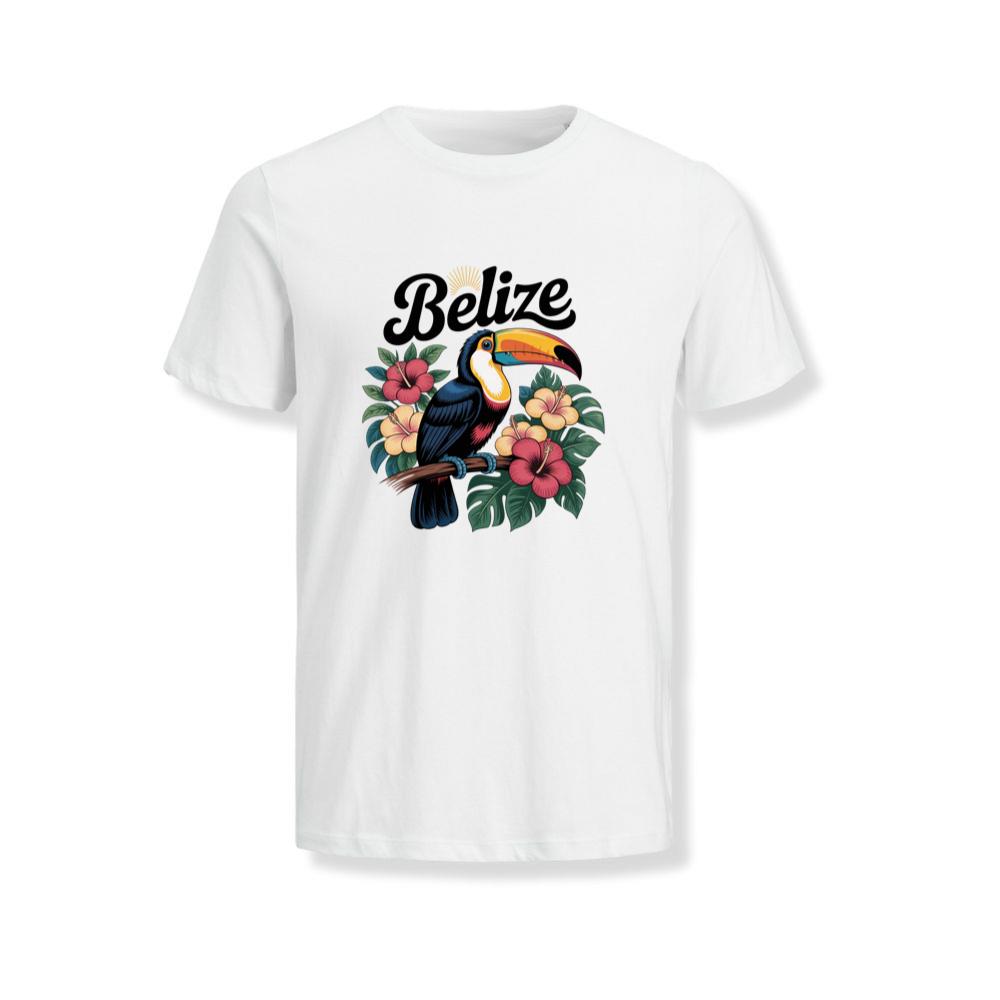 Belize Toucan With Tropical Flowers Vacation Theme T-Shirts
