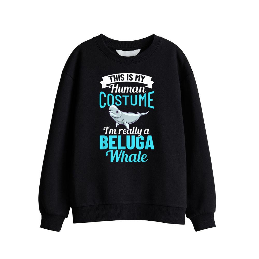 Beluga Whale White Habitat Ocean Cute Funny Whales Sweatshirt