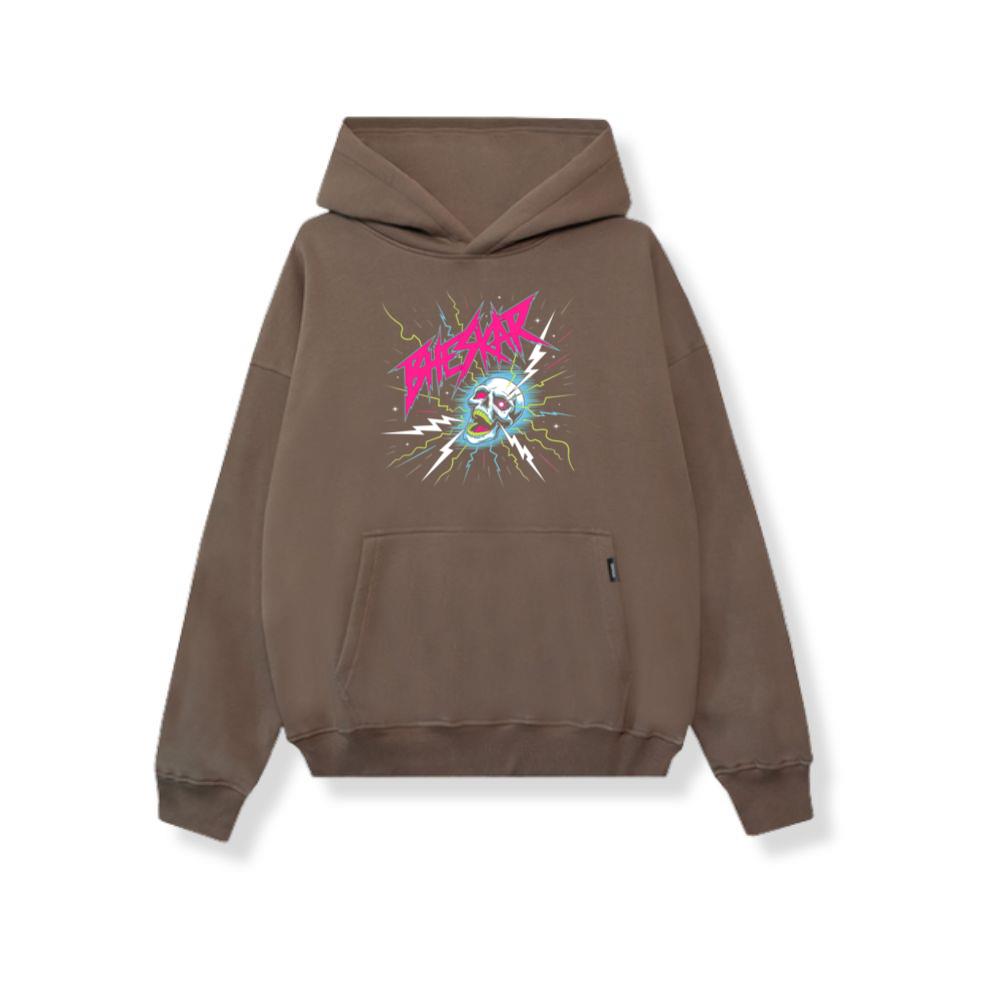 Bizarre Skull Neon Lightning Graphic Hoodie - Image 3