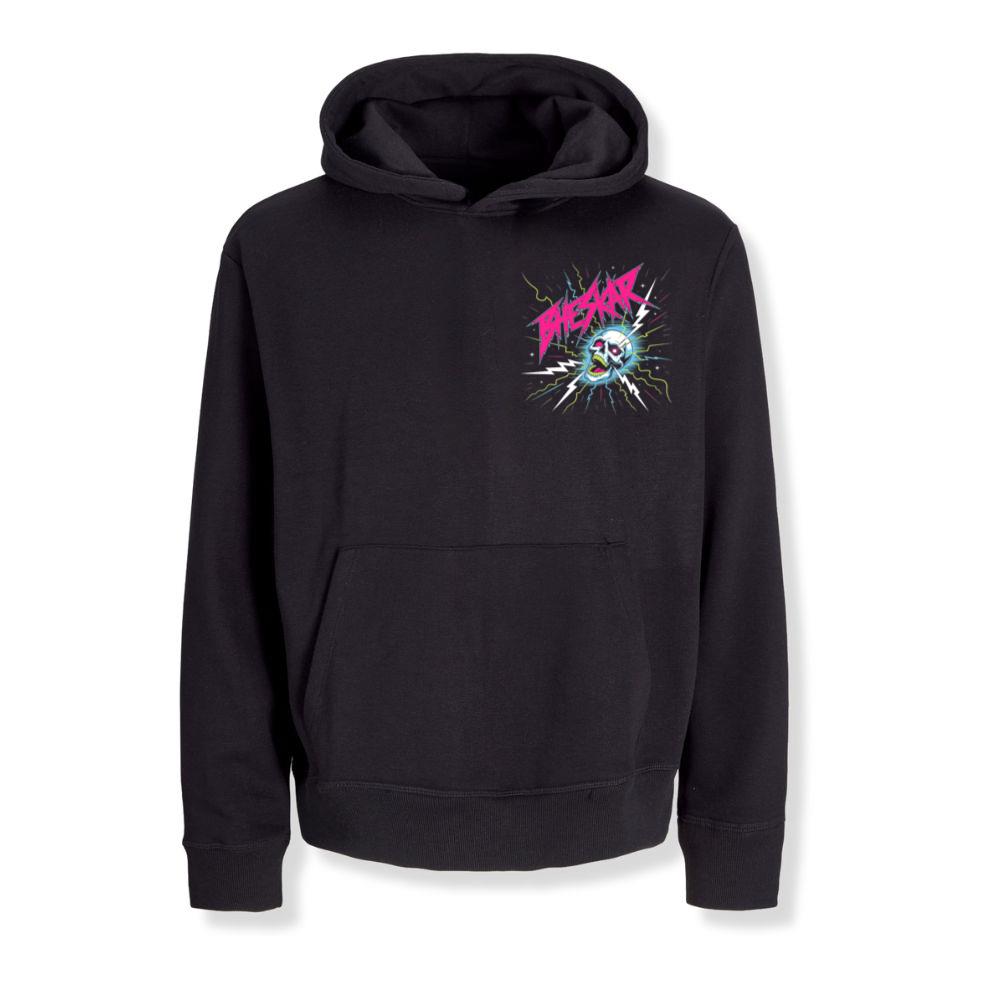 Bizarre Skull Neon Lightning Graphic Hoodie