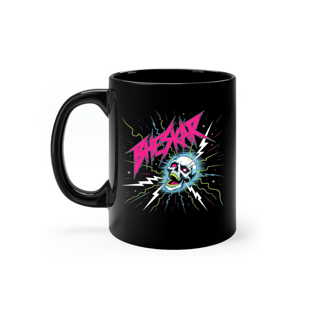 Bizarre Skull Neon Lightning Graphic Mug
