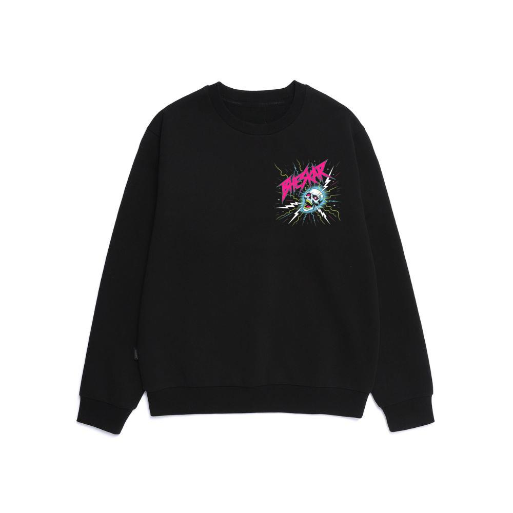 Bizarre Skull Neon Lightning Graphic Sweatshirt