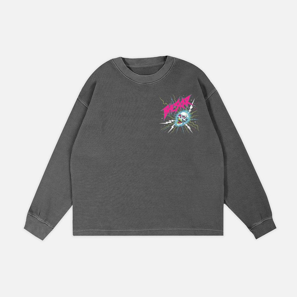 Bizarre Skull Neon Lightning Graphic Sweatshirt