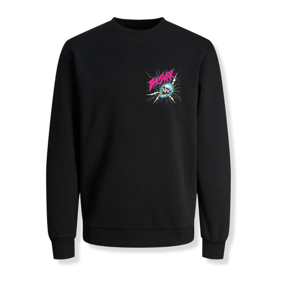 Bizarre Skull Neon Lightning Graphic Sweatshirt