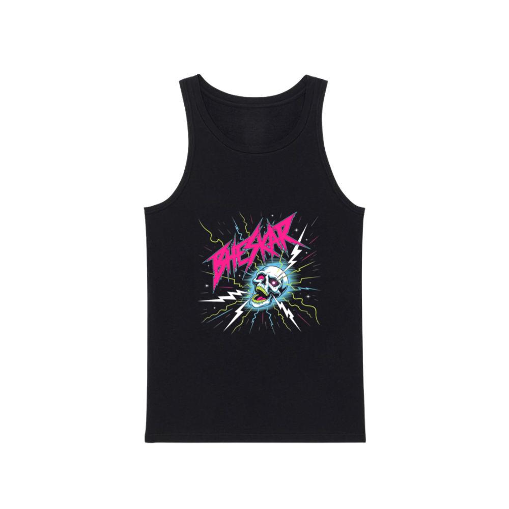 Bizarre Skull Neon Lightning Graphic Tank Top