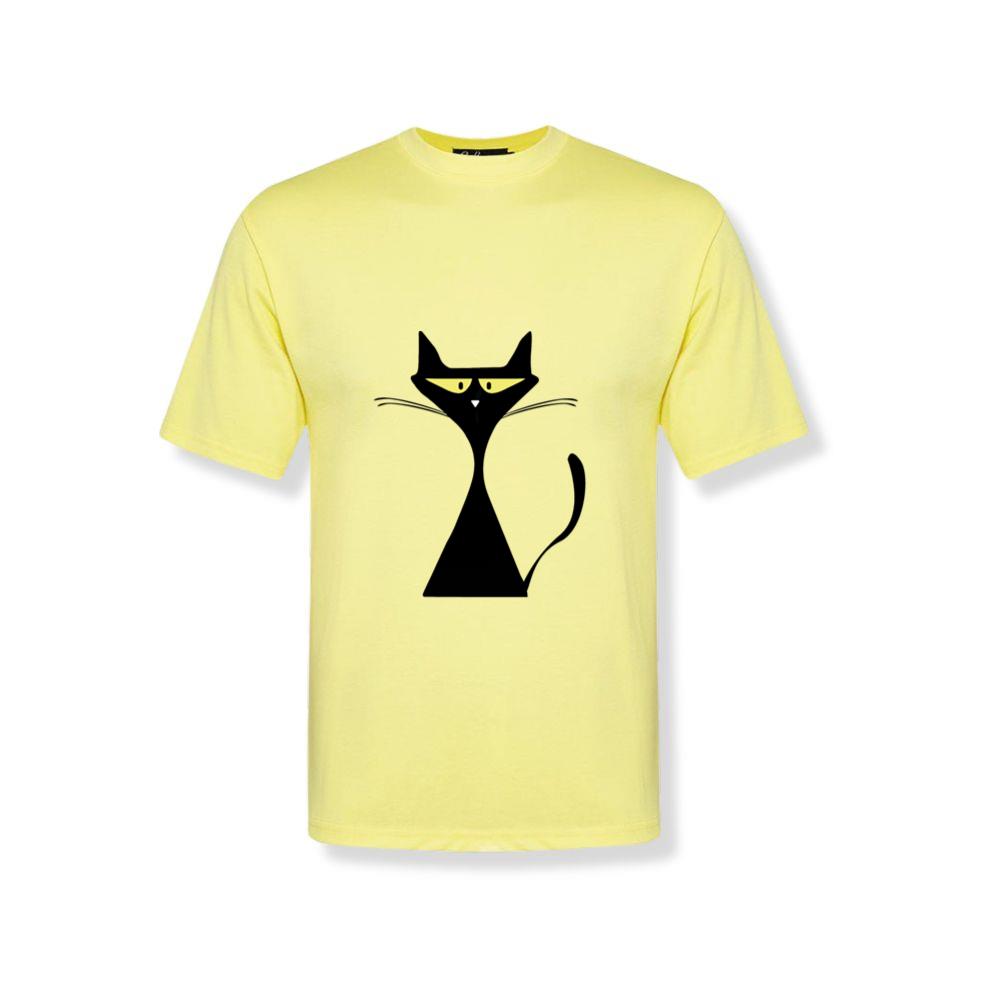 Black cat animal cartoon funny style T-Shirts