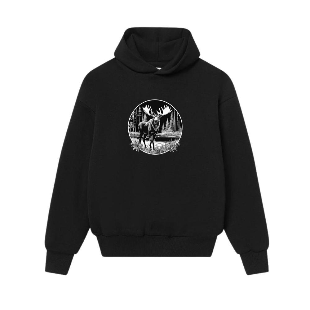 Black White Deer Environment Hoodies