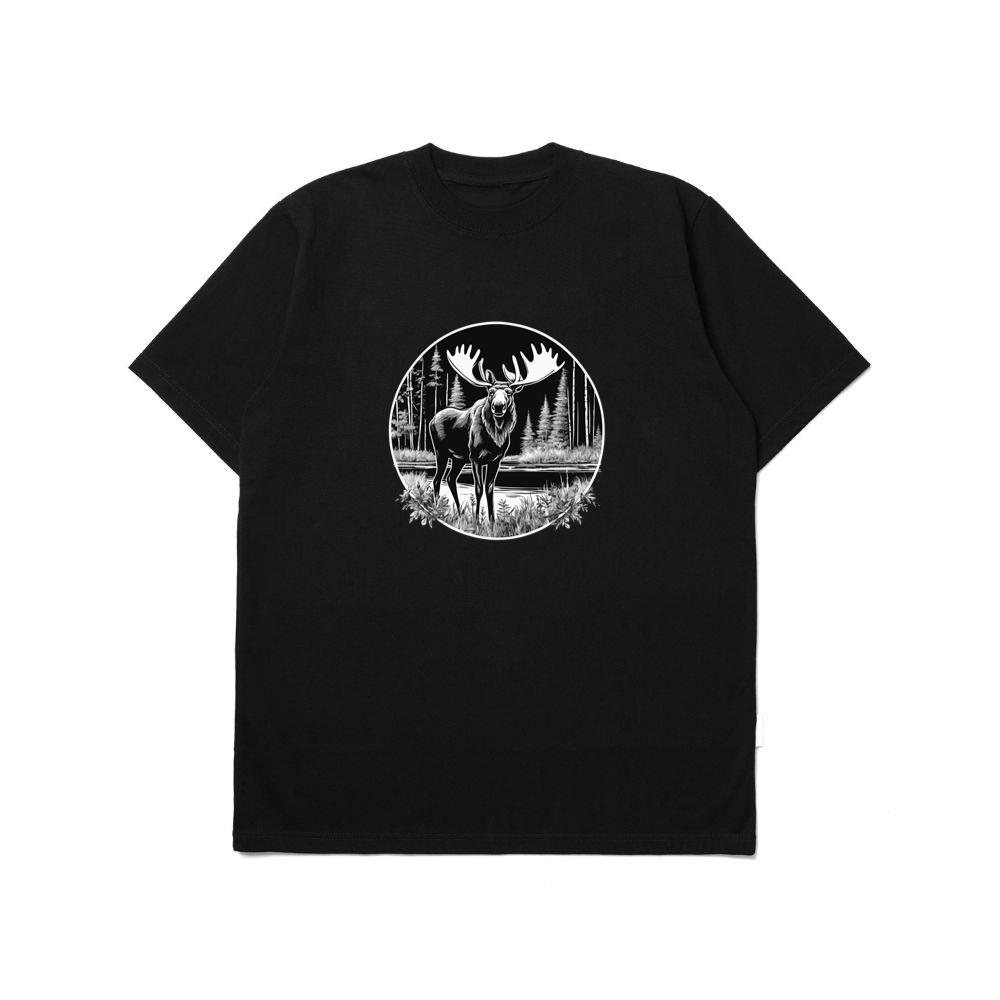 Black White Deer Environment TShirts Vibesline