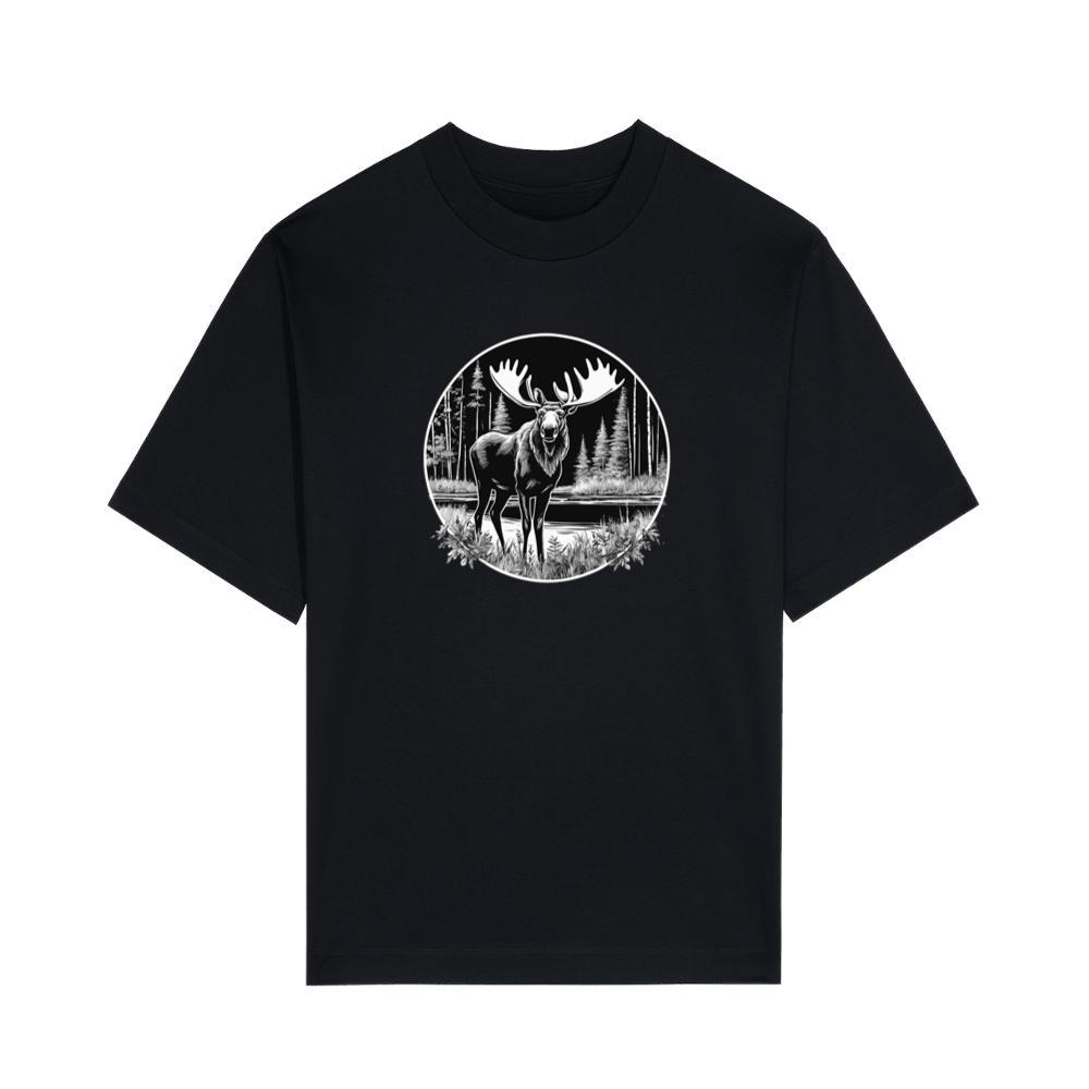 Black White Deer Environment T-Shirts