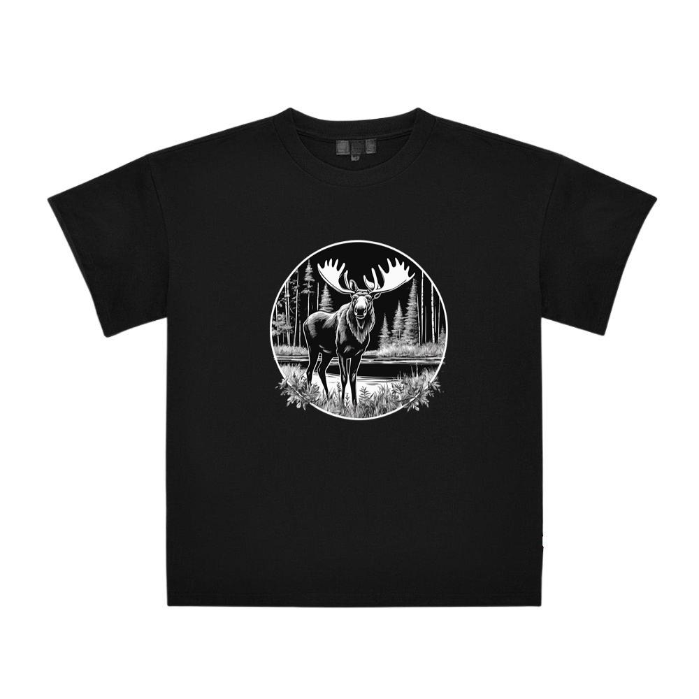 Black White Deer Environment T-Shirts