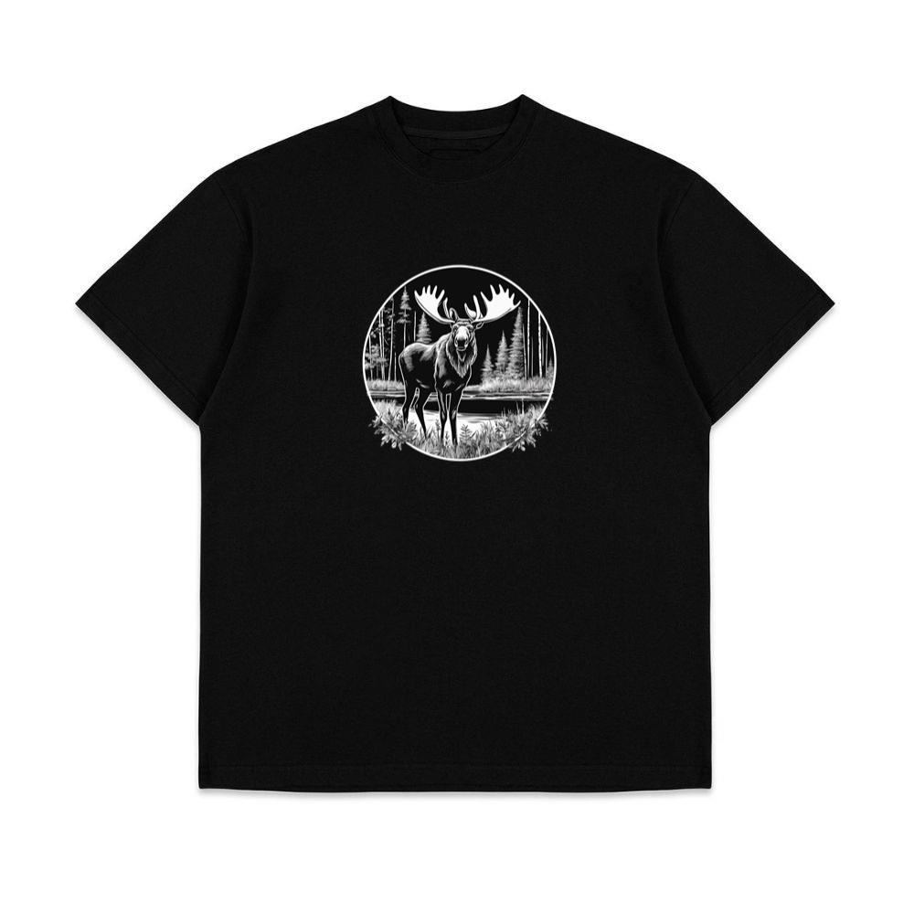 Black White Deer Environment T-Shirts