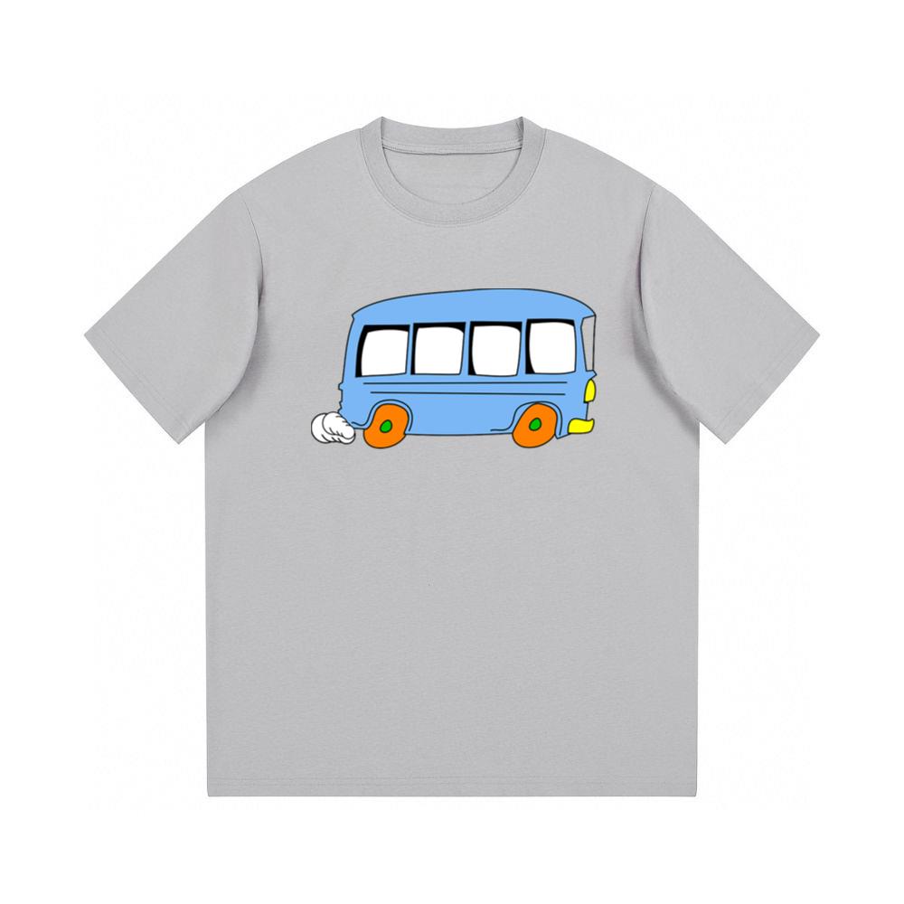 Blue Cartoon Bus With Wheels TShirts Teeclips