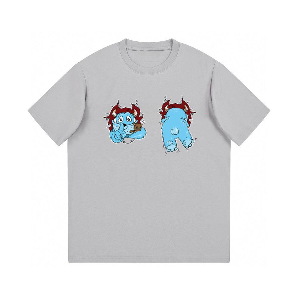 Blue Monster Front Back TShirts Teeclips