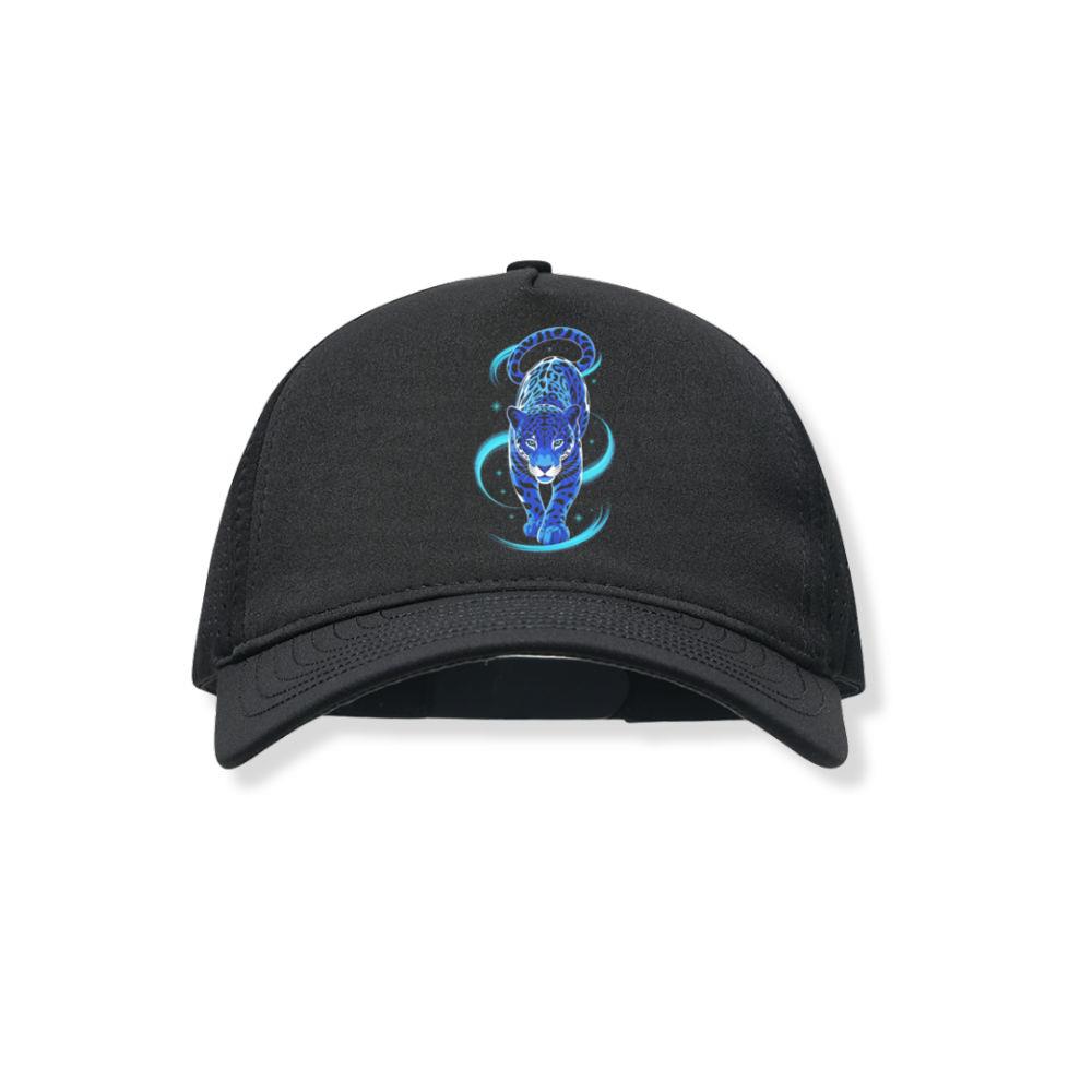 Blue Panther Spirit Animal Neon Cat Graphic Black Hat