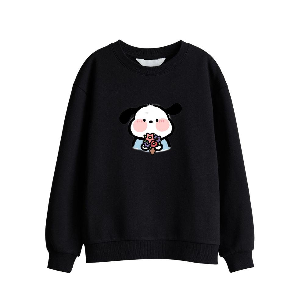Blushing Puppy with Flowers Sweatshirts