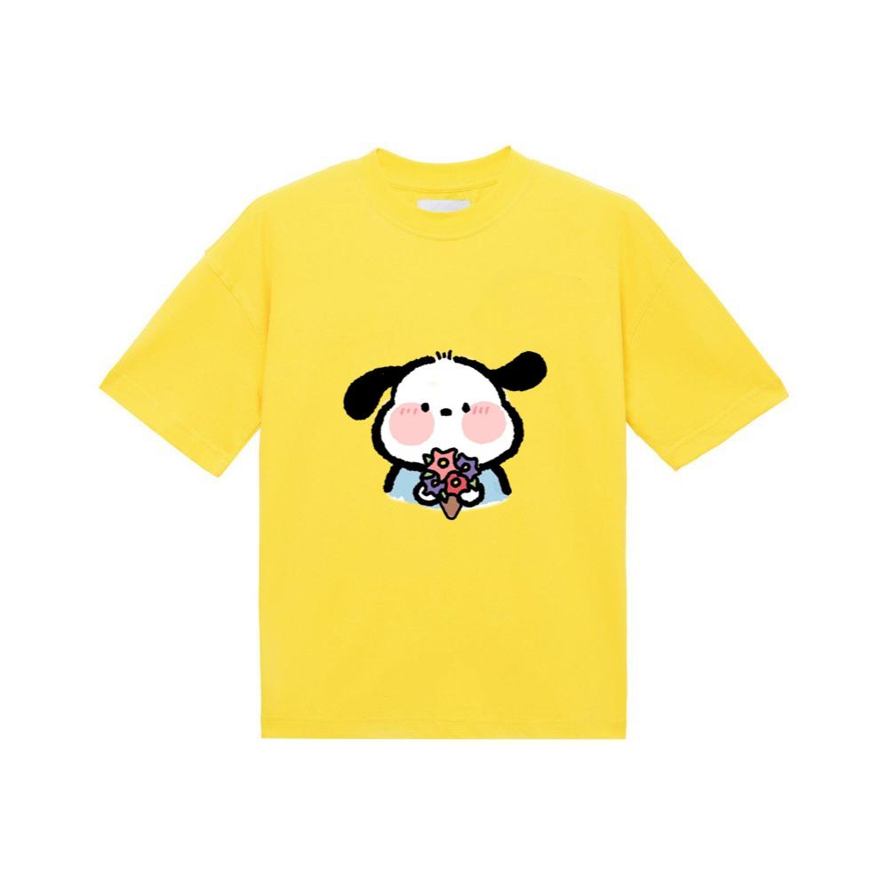 Blushing Puppy with Flowers TShirts Zaidstore