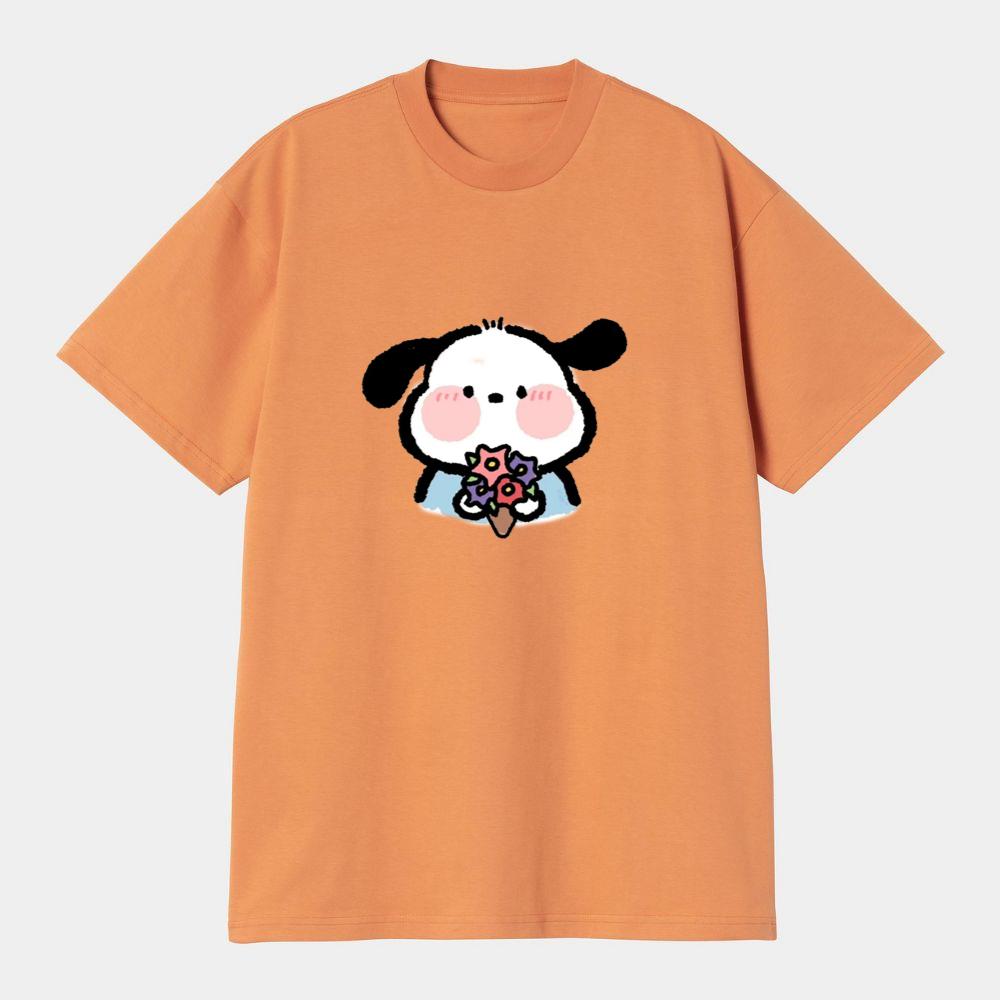 Blushing Puppy with Flowers T-Shirts