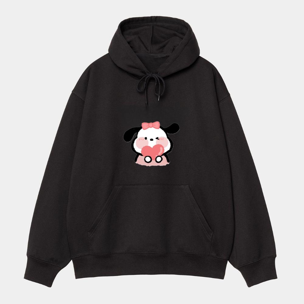 Blushing Puppy with Heart Hoodie