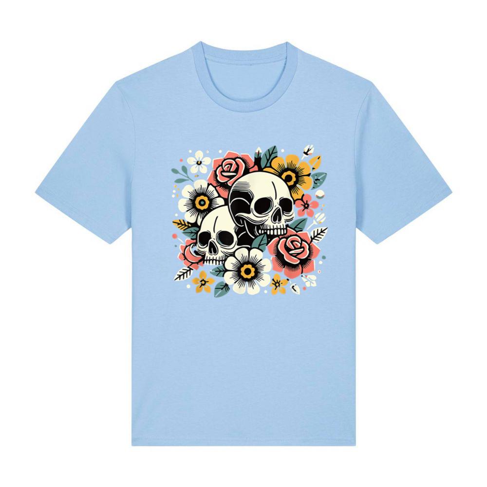 Boho Wildflowers Floral Nature Flower Skull Graphics T-Shirt
