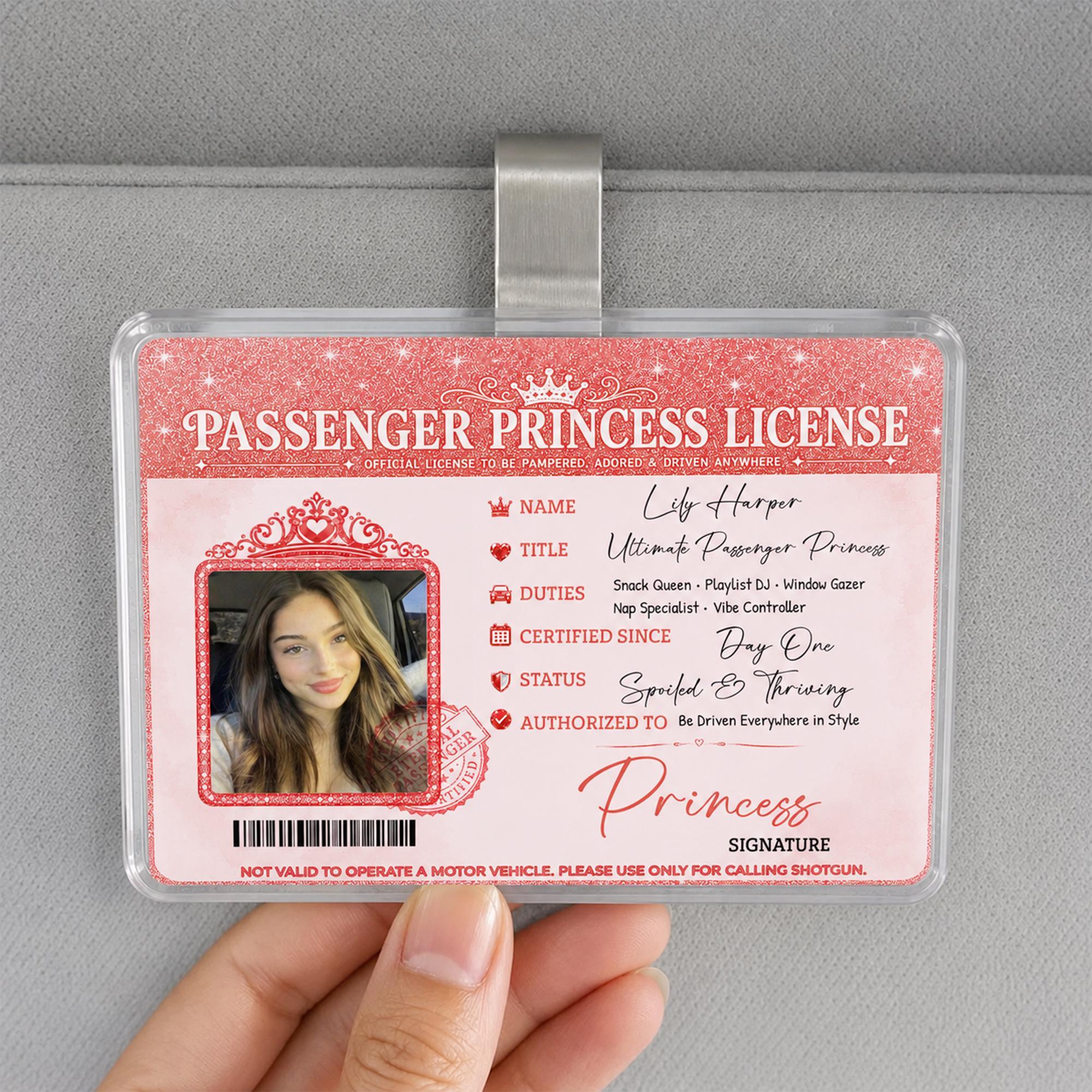 Bojjico Passenger Princess Car Sun Visor Photo Frame Clip Custom Novelty Card Holder For Girlfriend Wife Girly Coquette Preppy Aesthetic Clear Acrylic Auto Interior Accessories Cute Car Decor Funny Couples Gift Ideas - Image 7