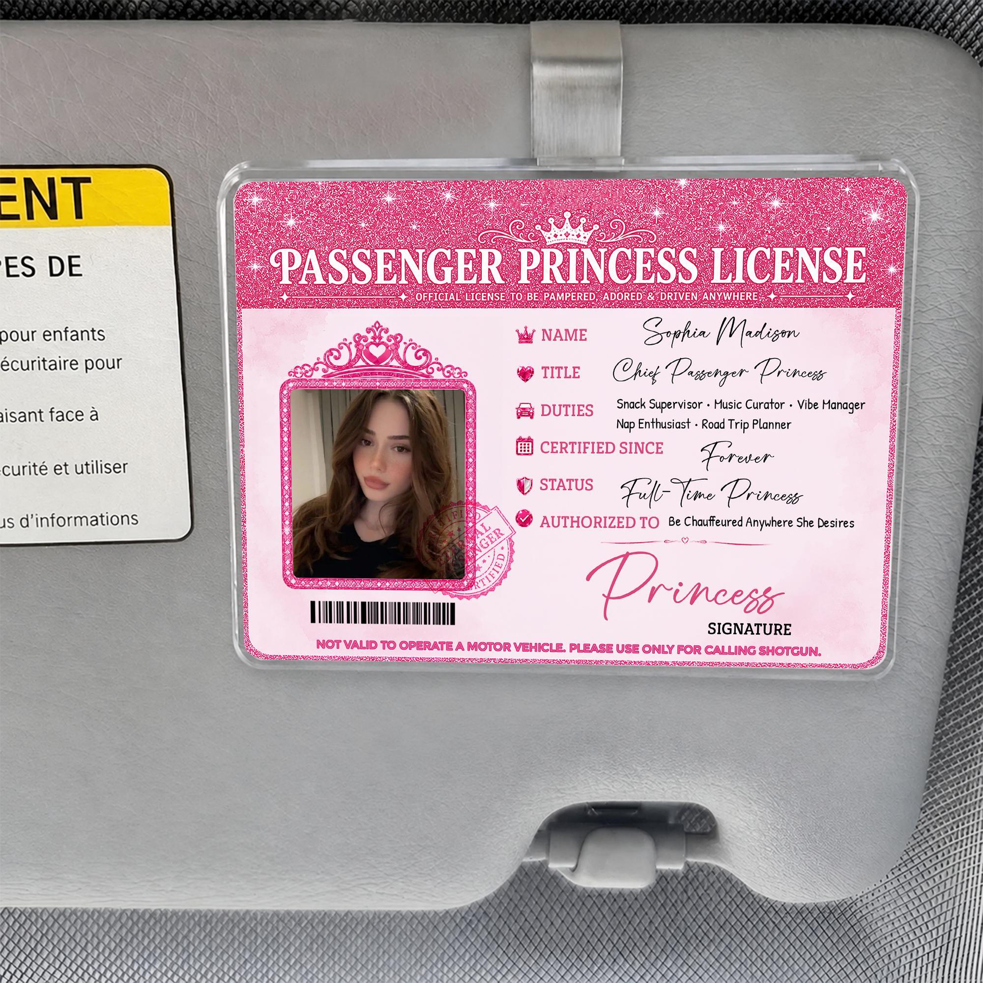 Bojjico Passenger Princess Car Sun Visor Photo Frame Clip Custom Novelty Card Holder For Girlfriend Wife Girly Coquette Preppy Aesthetic Clear Acrylic Auto Interior Accessories Cute Car Decor Funny Couples Gift Ideas - Image 4