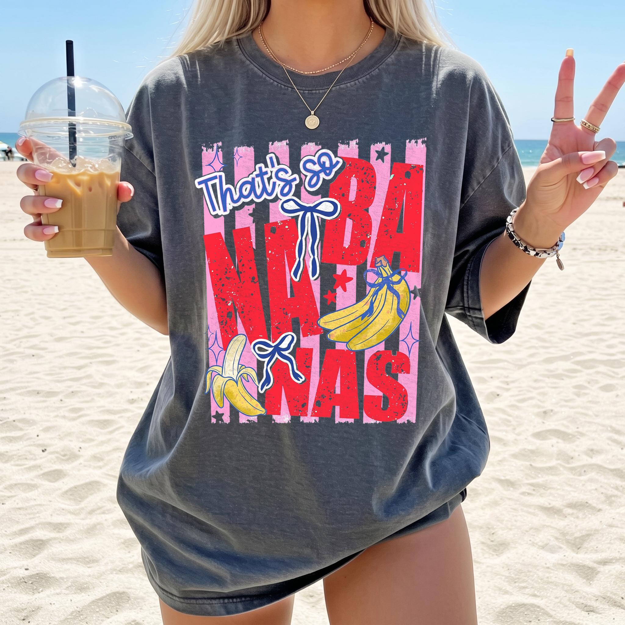 BojjiCo That's So Banana Summer Coquette Bow Graphic T-Shirt Cute Pink Yellow Aesthetic Oversized Tee For Women Trendy Summer Beach Vacation Outfit Y2K Casual Short Sleeve White Cotton Top Girls - Image 7