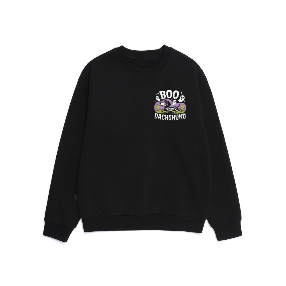 Boo Dachshund Skeleton Dog Halloween Cartoon Design Sweatshirt