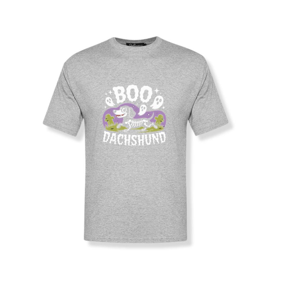 Boo Dachshund Skeleton Dog Halloween Cartoon Design T-Shirt 3