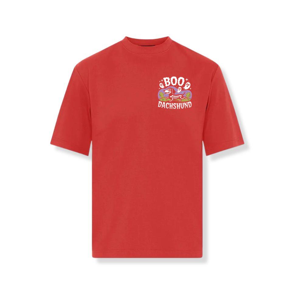 Boo Dachshund Skeleton Dog Halloween Cartoon Design T-Shirts - Image 3