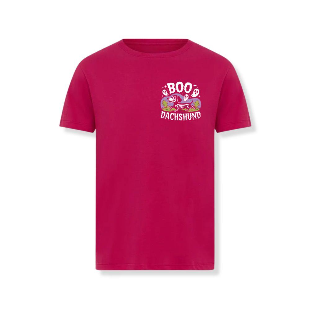 Boo Dachshund Skeleton Dog Halloween Cartoon Design T-Shirts - Image 2