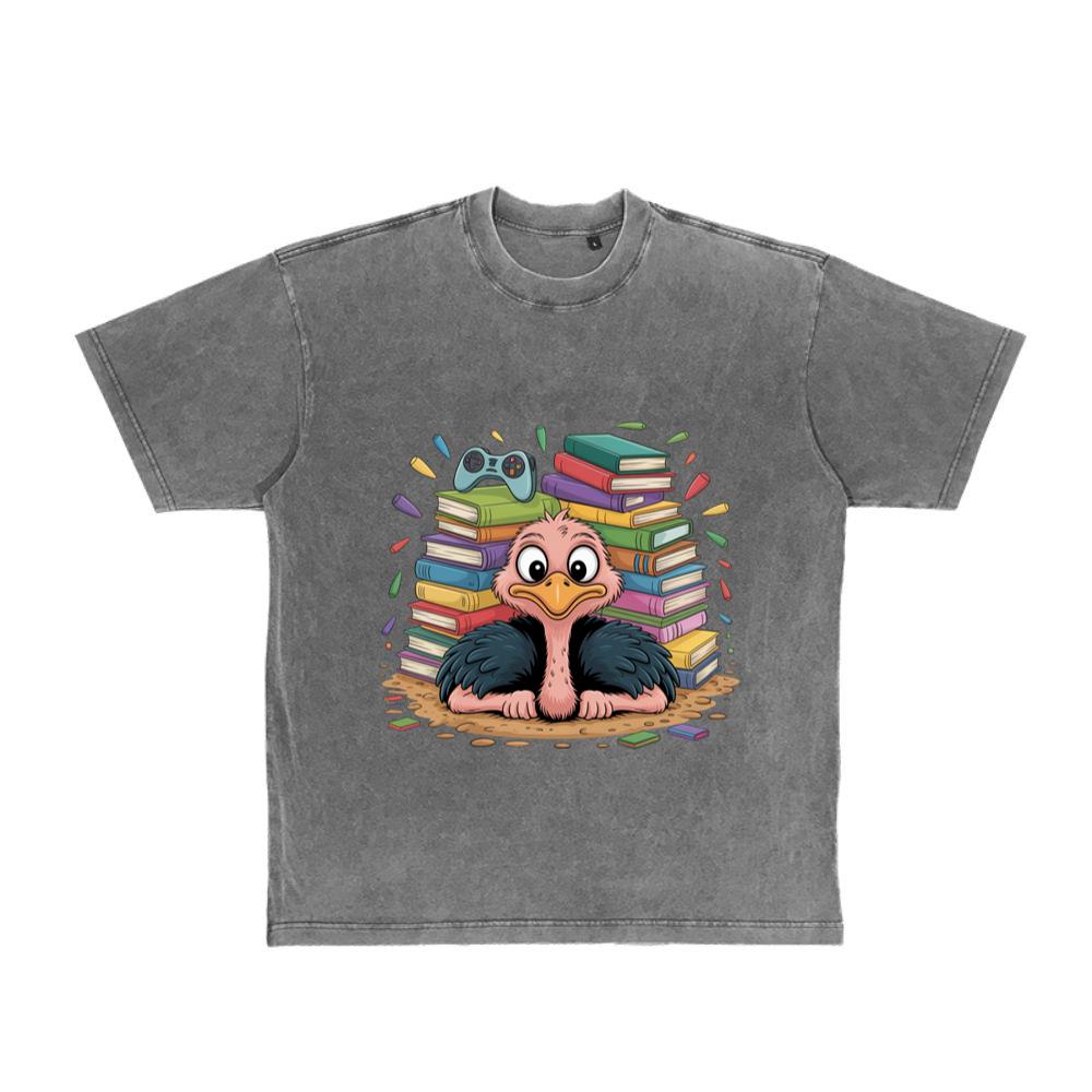 Book Lover Ostrich Surrounded By Reading Books T-Shirt